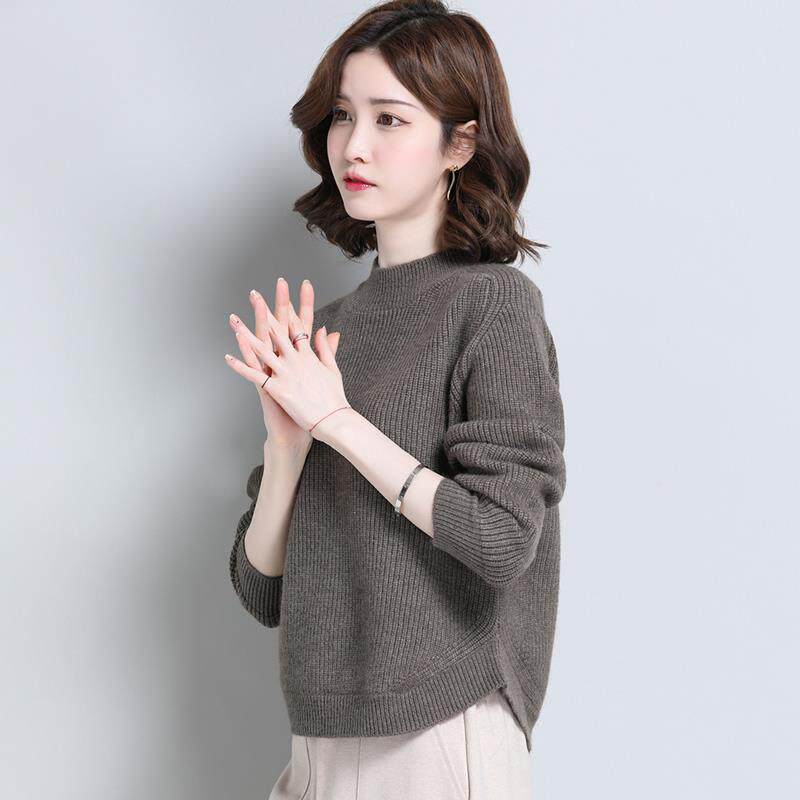 女士毛衣短款秋装2025新款秋冬加厚中年妈妈小个子上衣内搭打底衫