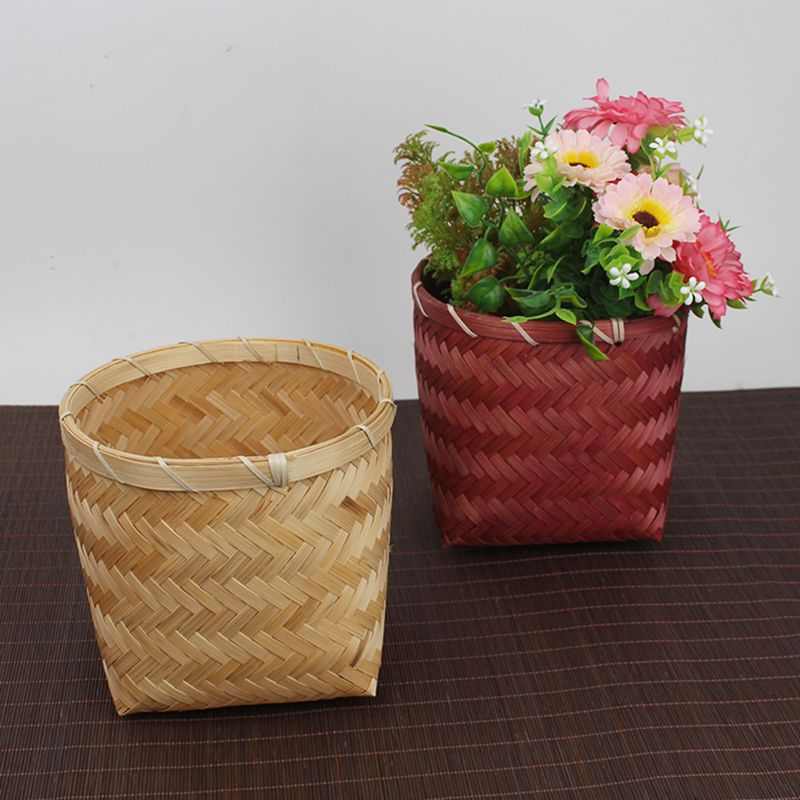 竹编手工小竹篓小竹篮筐复古茶点筐婚庆糖果篮零食干花篮民宿餐厅