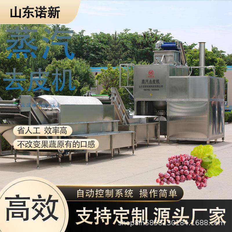 葡萄黄桃蒸汽去皮机全自动快速脱皮设备胡萝卜磨皮机