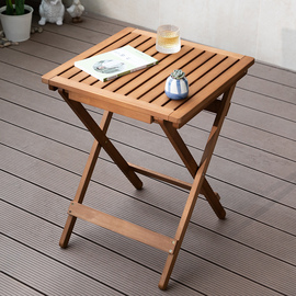 阳台折叠桌户外餐桌实木家用休闲便携式野餐吃饭小桌子方形