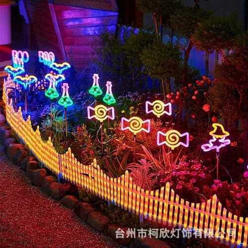 跨境led新款霓虹灯地插灯庭院户外防水发光灯牌装饰灯带氛围灯灯