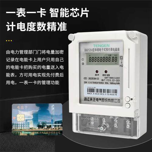 DTEN卡EN0999G天正DSY256插电表单相电子式预付费电能表IC卡磁卡