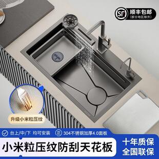 弗兰卡厨房水槽大单槽加厚SUS304不锈钢压纹家用台中下洗碗池菜盆