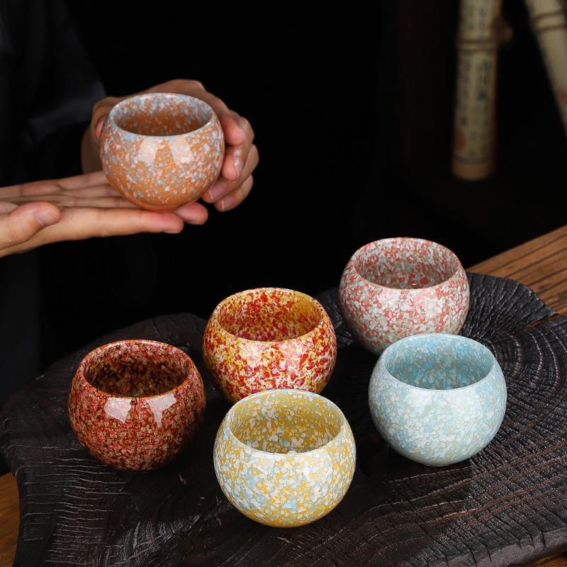 陶瓷窑变龙蛋杯不倒杯功夫品茗杯大号主人杯茶碗茶具天目釉茶杯