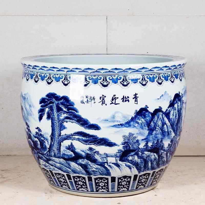 陶瓷大缸门海庭院室外青花养鱼种树睡莲荷花缸招财古法特大号水缸