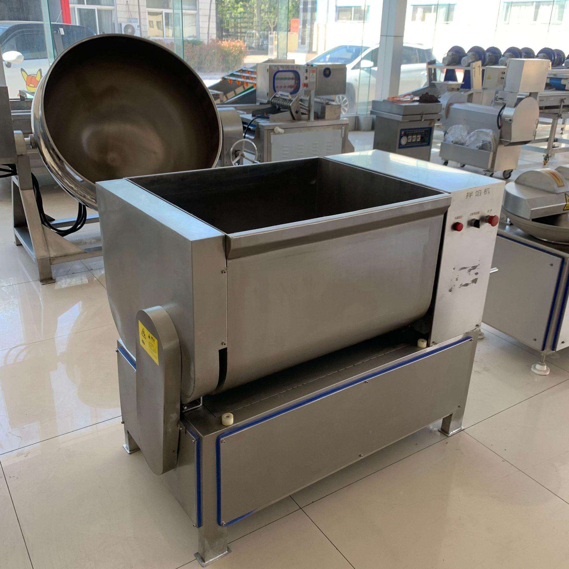 供应不锈钢真空双绞笼拌馅机全自动可倾斜水果馅搅拌机出口专用