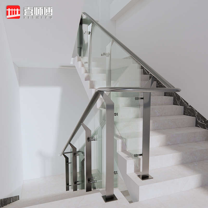 商场304工程地铁栏杆楼梯阳台刀立柱不锈钢家用立柱玻璃配件单双