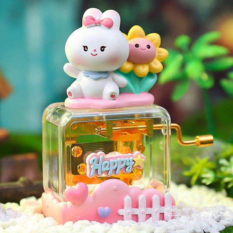 可爱的宠物音乐会创意猫手摇音乐盒天空之城音乐盒儿童和女孩的生