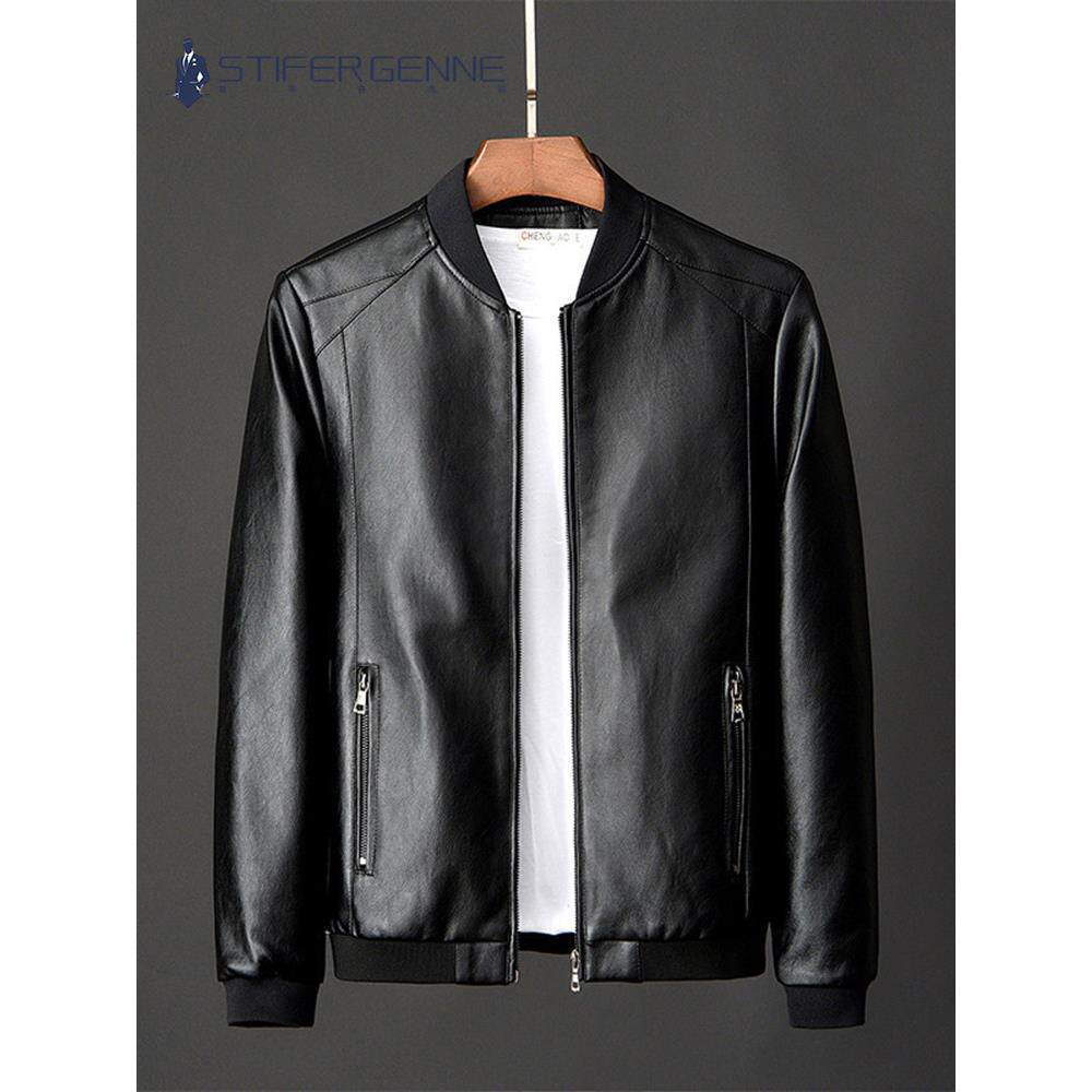 STIFER GENNE真皮外套男春秋季大码皮衣2025皮夹克男士立领棒球服