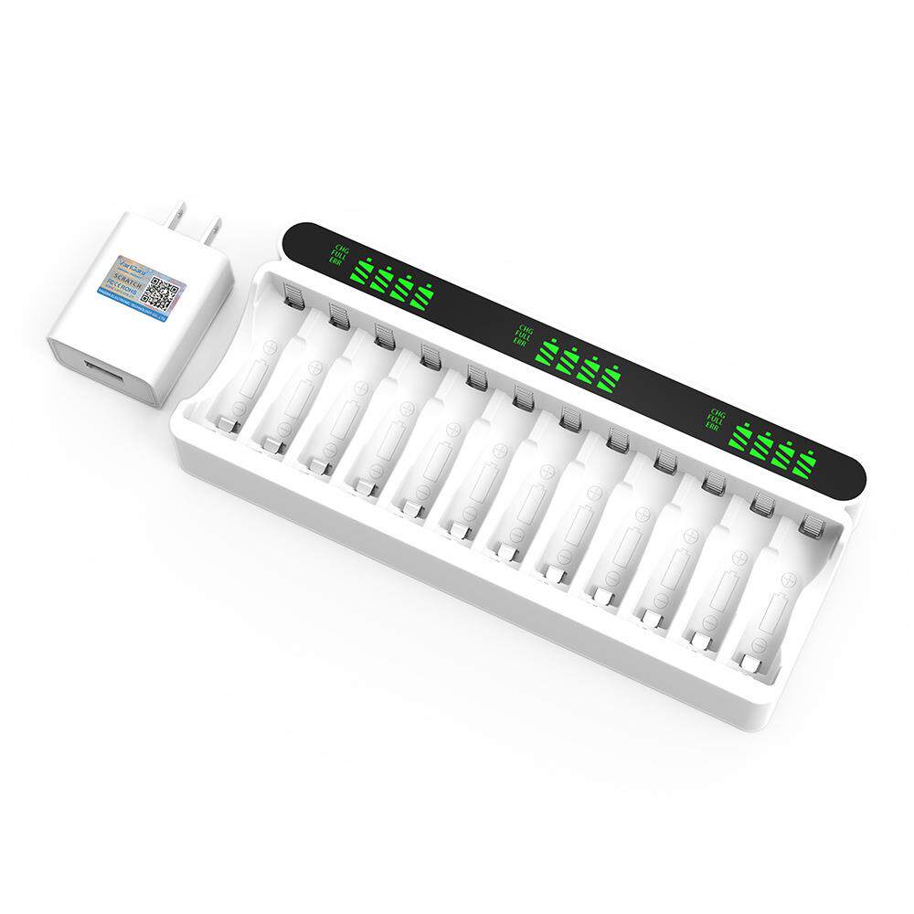 VariCore 12槽1.2V 5号7号AA AAA镍氢电池液晶智能充电器带插头