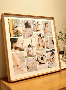 实木照片墙家庭记实相框组合全家福大相框挂墙婚纱照相框洗照片