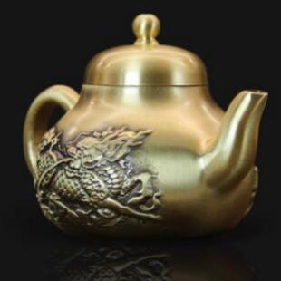 直销新款黄铜茶壶全铜小号单壶山水茶壶套装家居酒店装饰工艺品家