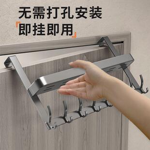 门后双层挂衣架免打孔卧室门上挂钩门背式衣帽架门后收纳架置物架