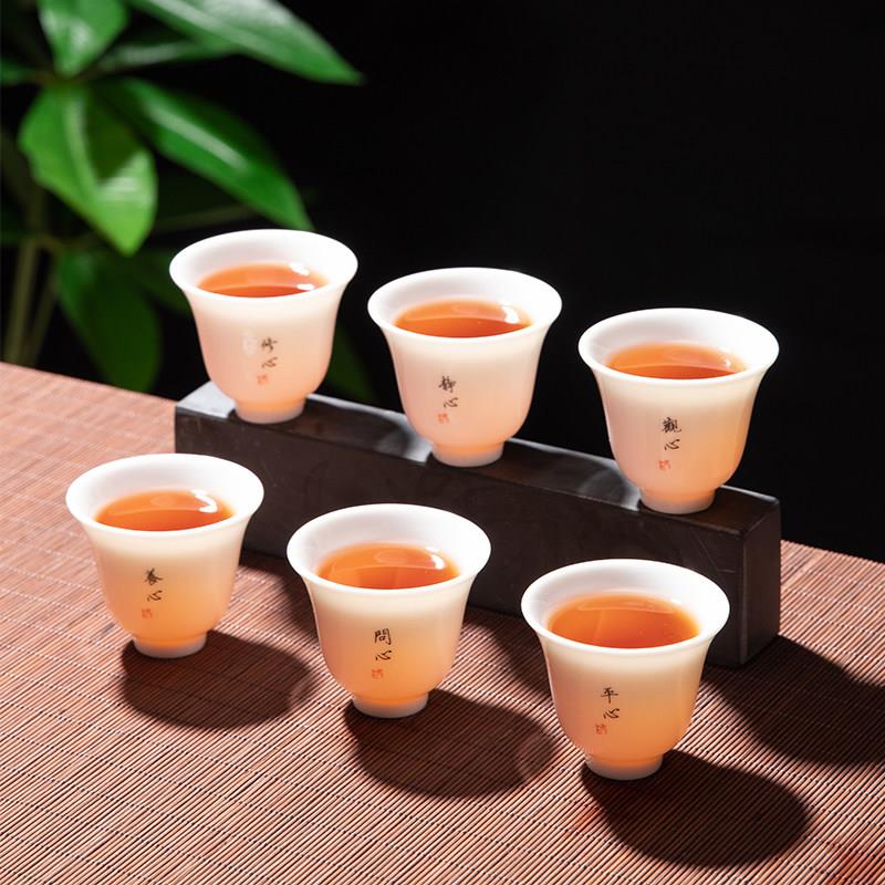 羊脂玉瓷功夫茶杯德化白瓷小杯子手绘陶瓷单杯茶具茶碗品茗杯定制