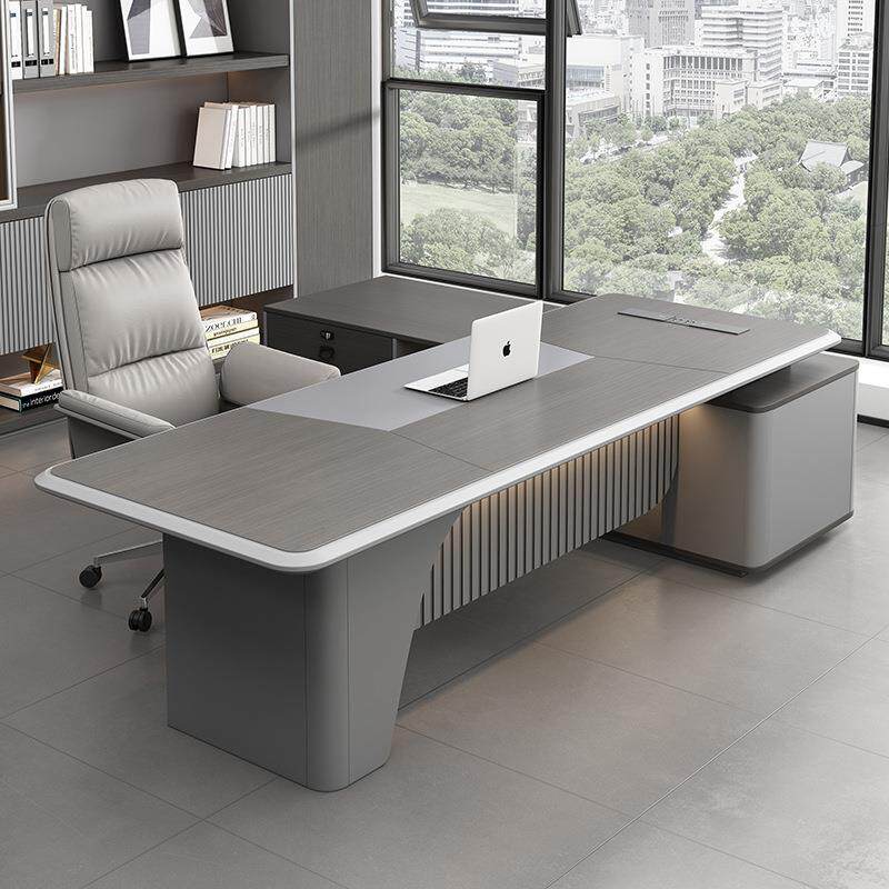 办公桌老板桌轻奢高级感经理桌总裁办公室简约大班台办公桌椅组合