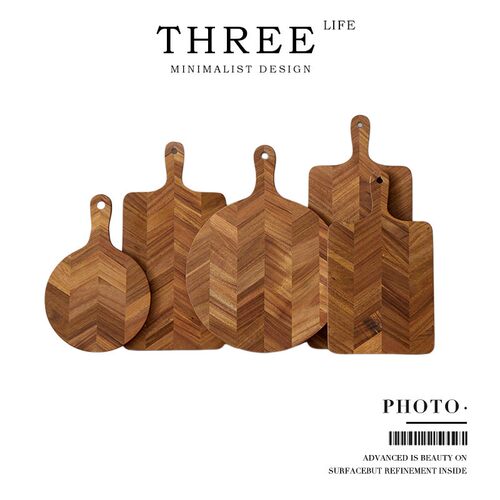 Tlife·Photo·菜板鱼骨纹牛排板披萨盘相思木砧板厨房托盘 |观照