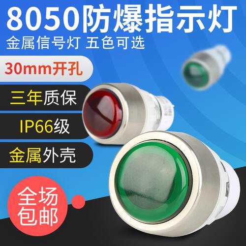 BD8050金属头防爆隔爆讯号灯 LED防爆电源指示灯220V380V24V