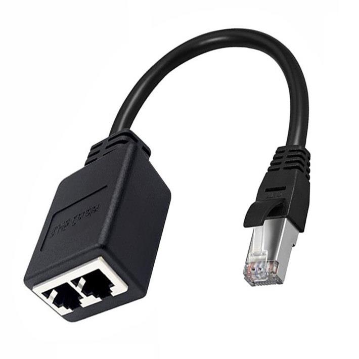 Rj45网线分配器一对二传输接口更换连接器互联网宽带网三路四口流