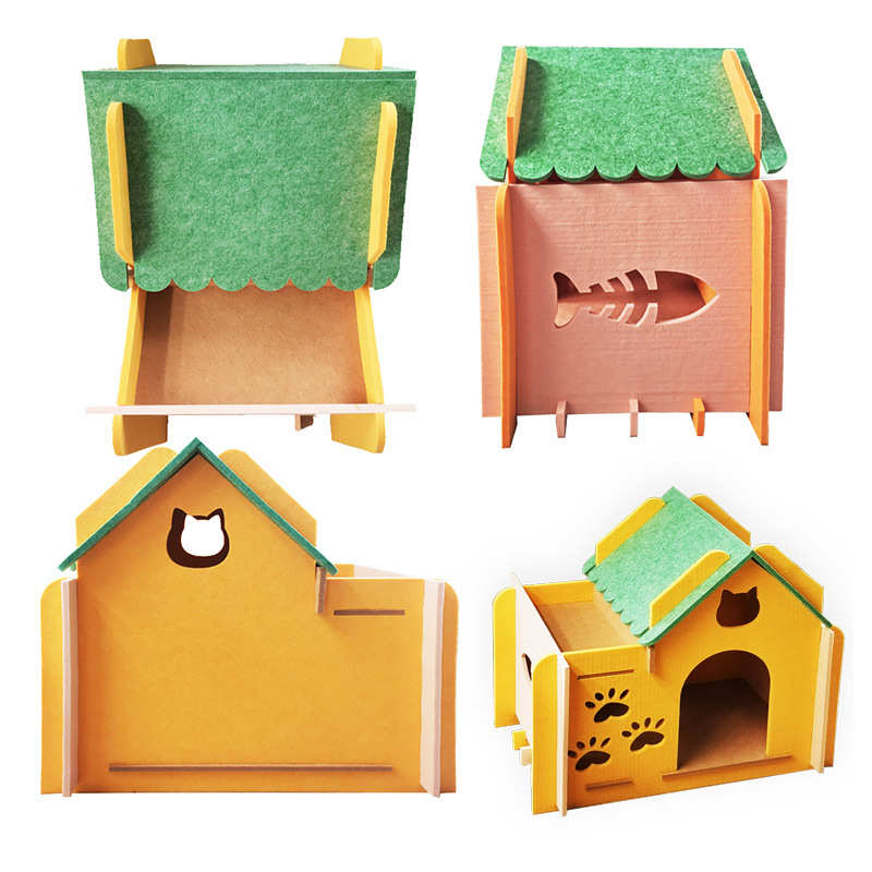 四季通用猫窝聚酯纤维毛毡可拆卸易安装宠物猫咪小屋