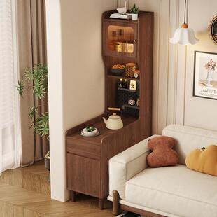 fLE实木沙发客边柜厅家用边Xt4iZ672柜几缝侧边夹收纳柜储物柜窄