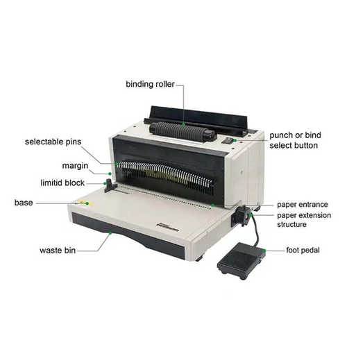 EC8706电动装订机单线圈标书办公文件打孔装订一体机