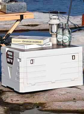 星x-9542优户外营收纳箱后备箱折叠野餐露整理箱储车载木盖置箱物