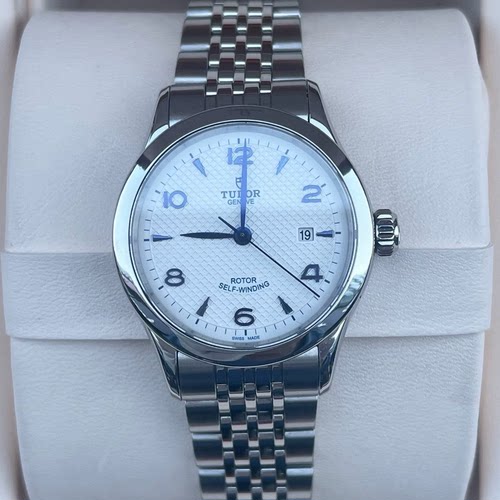 新款98新帝舵1926系列精钢自动机械手表28MM蓝针女表91350-0005