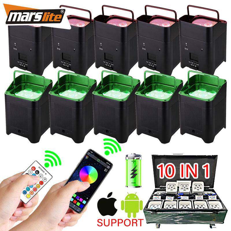 6颗18瓦无线电池帕灯婚庆舞台酒吧派对舞台灯光无线一套电池帕灯
