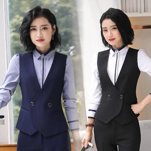 前台服务员酒店银行工作装 职业装 套装 OL马甲女西装 制服 女马夹短款