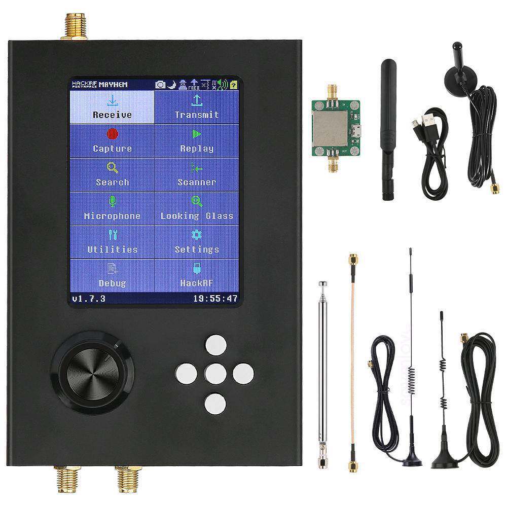 金属触摸屏全功能无线电收发信机HackrfoneR9+Portapack