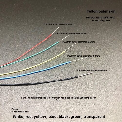 特细铁氟龙镀银高温线单芯单股外径OD0.3/0.4/0.5/0.6/0.8/0.9mm