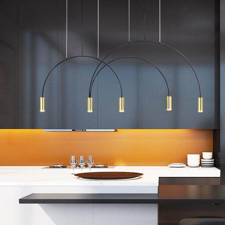 设计师极简餐厅吊灯北欧简约现代饭厅吧台灯具几何艺术线条餐厅灯