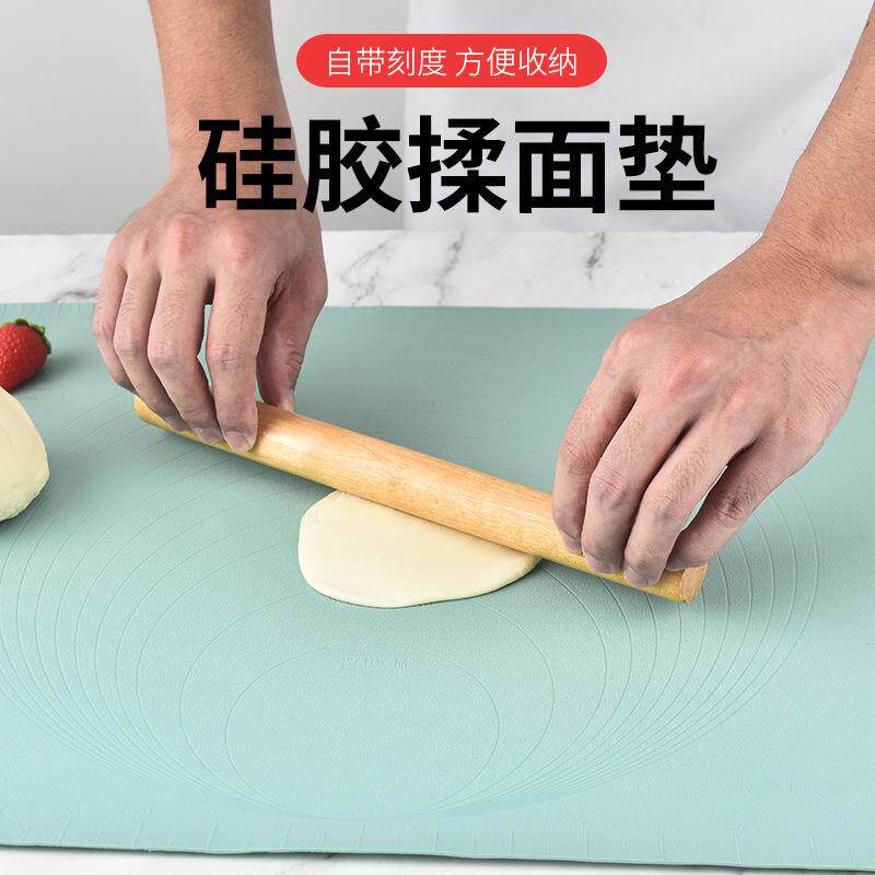 新款直销硅胶揉面垫食品级不粘40*60带刻度擀面垫烘焙可收纳搓粉图片