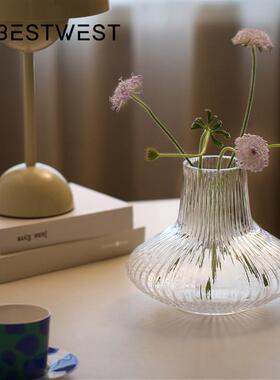 博西家玻居欧厅透明客餐桌花瓶北ins家居YYC-2505软装明料水培璃