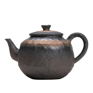 粗陶复古手工茶壶陶瓷沏茶小壶老岩泥侘寂风泡茶器带过滤家用单壶