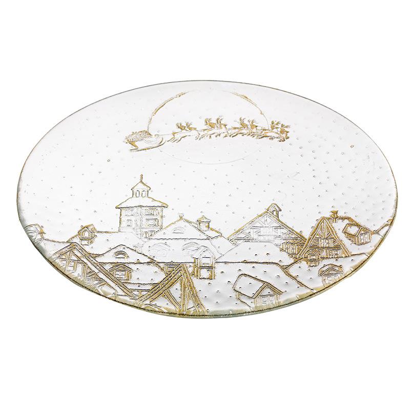 意大利进口玻璃盘子菜牛排盘平盘餐具展示圆形个性甜品水果盘