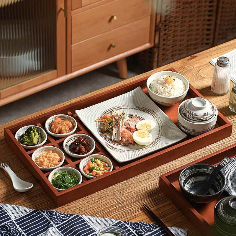 民宿早餐分格餐盘食盒托盘酒店餐厅商用套装精致月子餐具专用餐盘