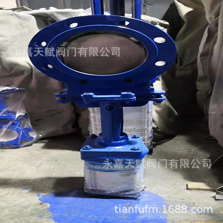 天赋PZ73X-10C-DN100低压铸钢阀门(手动梅花式）气动耐磨刀闸阀