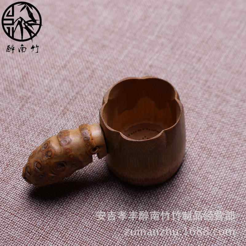 竹制茶漏茶滤 创意日式老竹根小过滤器 手工功夫茶具滤网茶道配件