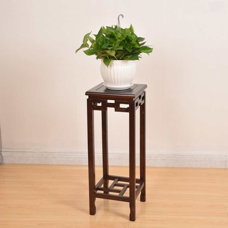 7T榆木实木花架中式仿古客厅绿萝盆景架木质阳台室内落地红木置物