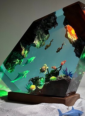 潜水员海洋风逆主题树脂装饰摆件