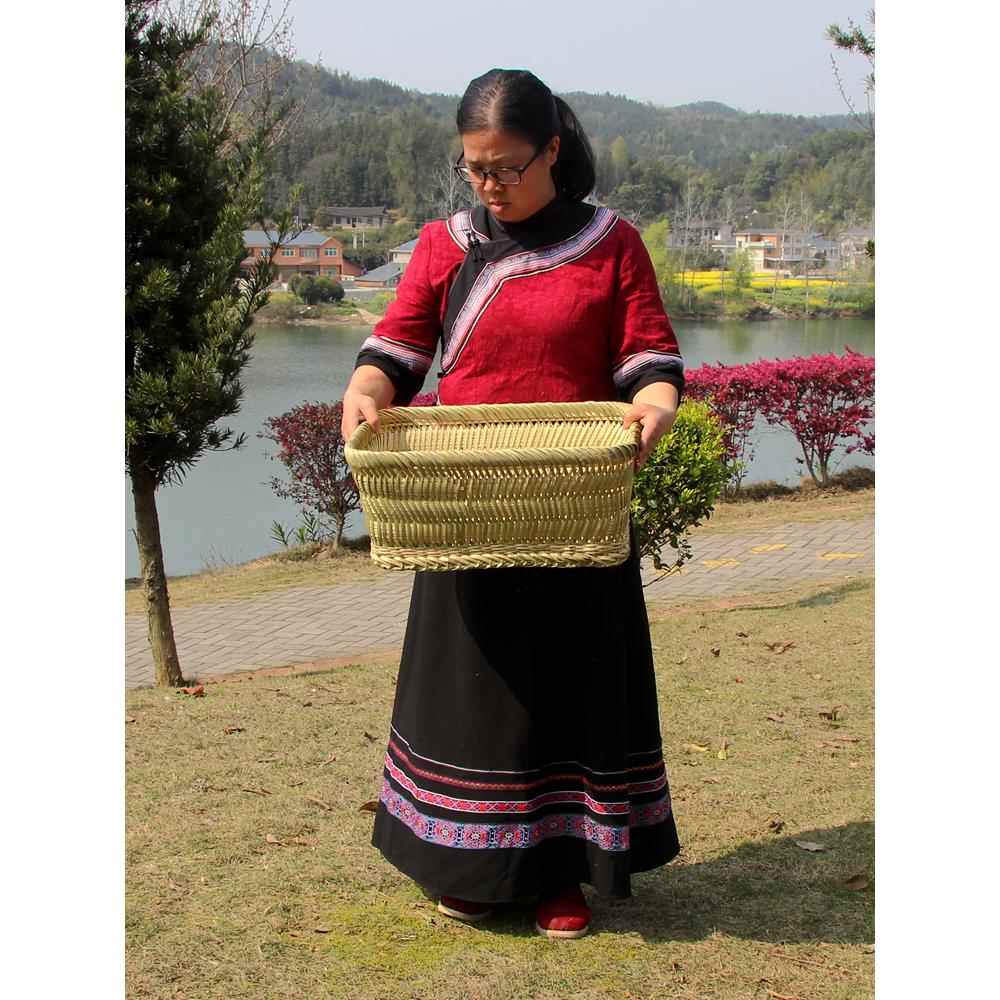 全青竹编大方筐长筐方形收竹QKD竹篮竹篓装果蔬菜收纳纳筐水周转