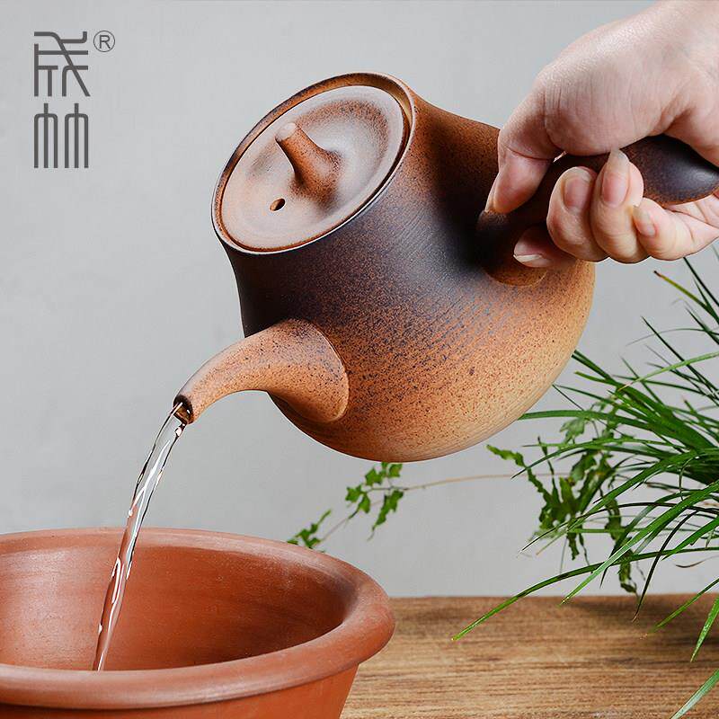 陶瓷耐热煮水壶泡茶煮茶壶黑晶炉工夫茶烧水壶侧把壶成竹茶器包邮