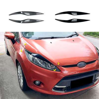 适用福特嘉年华FiestaMK62008-2012前大灯灯眉车贴外饰改装
