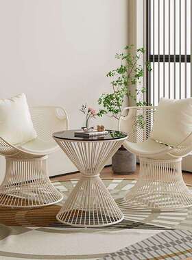 用阳台休闲轻茶RPW奢桌沙发椅椅家几三件套网红简约一桌庭院奶油