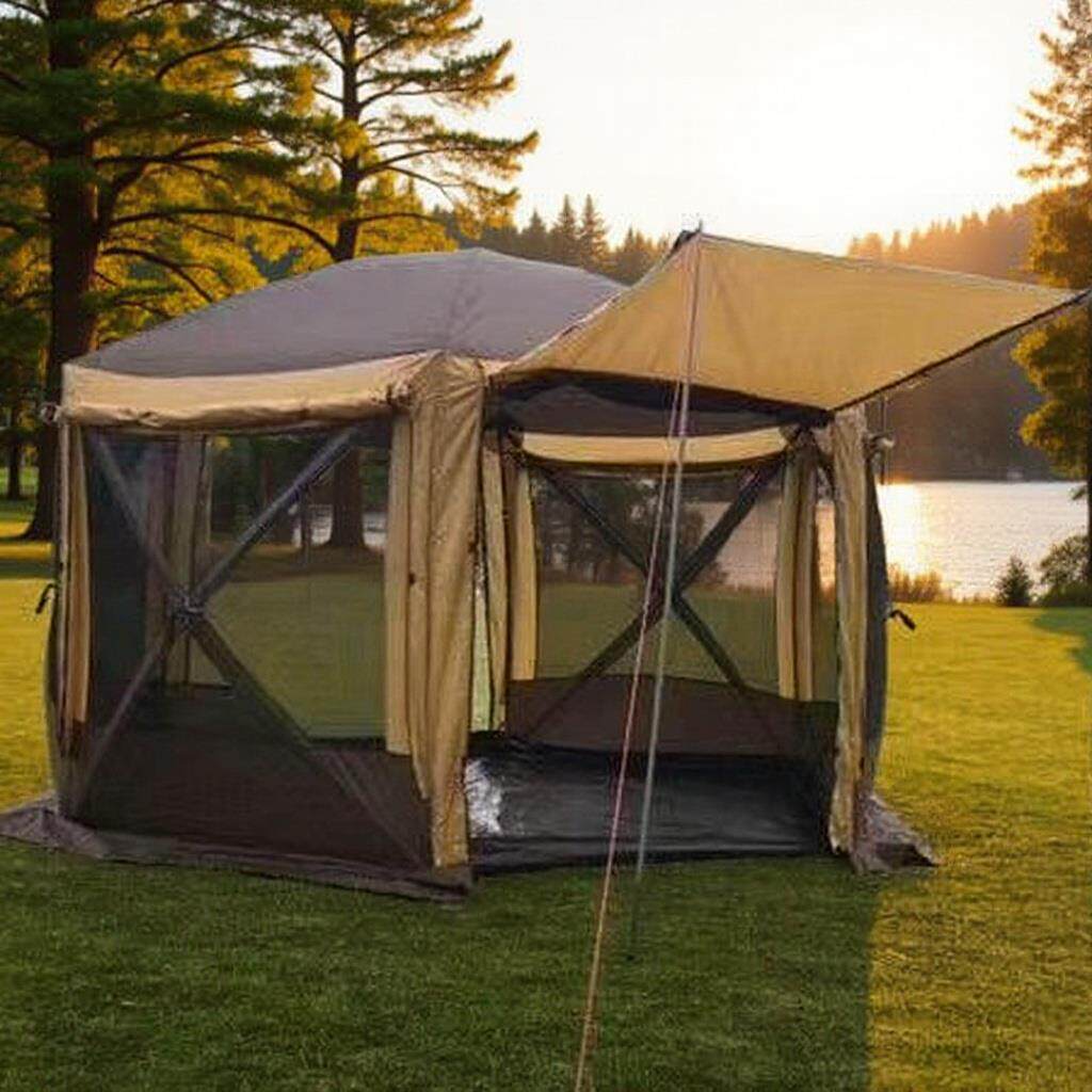 六角帐篷大天幕自动帐篷防风防雨婚礼沙滩蒙古包露营户外大野营