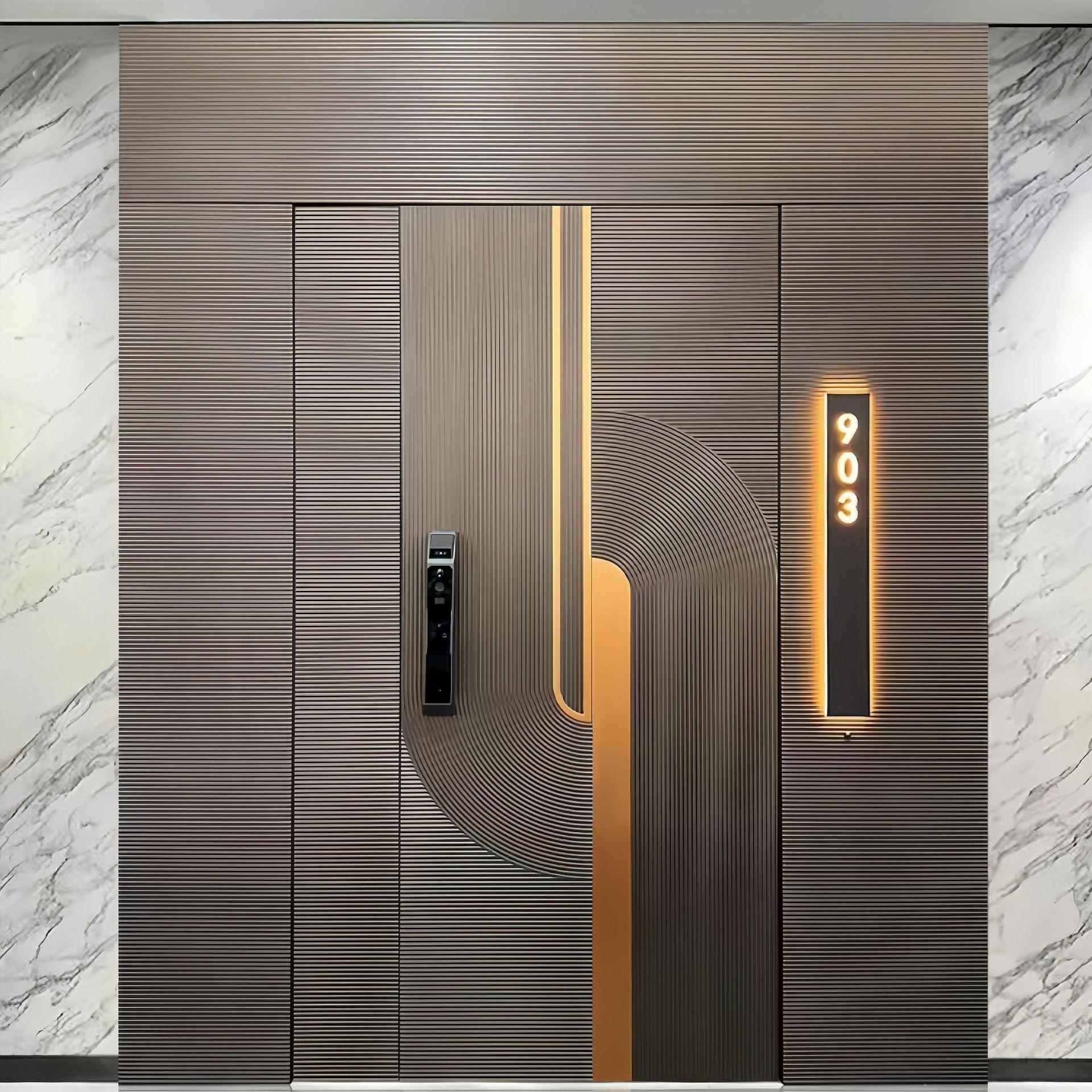 豪华别墅入户大门铸铝门精雕农村乡村自建房大门铝合金庭院大门