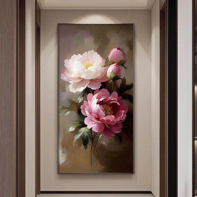 宋代美学牡丹花装饰画客厅有框挂画高端花卉喷绘可定制