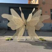 新款 网红打卡立体摆件 婚庆道具铁艺蝴蝶粘纱背景婚礼堂酒店定制款