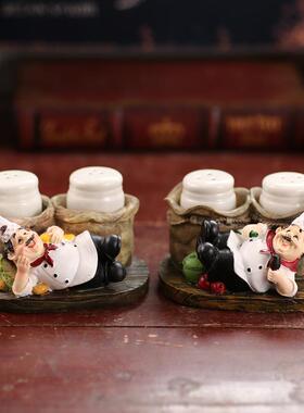 直销新款美式乡村复古创意厨师调味罐餐厅酒吧咖啡馆时尚家居装饰